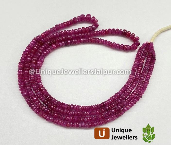 Natural Ruby Smooth Roundelle Beads