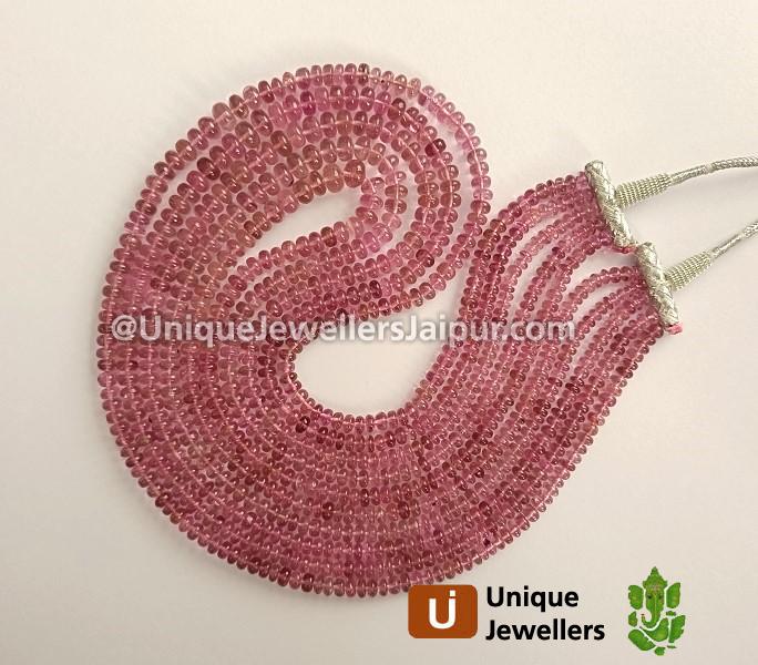 Baby Pink Tourmaline Smooth Roundelle Beads