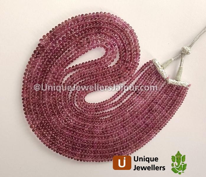 Rubellite Smooth Roundelle Beads