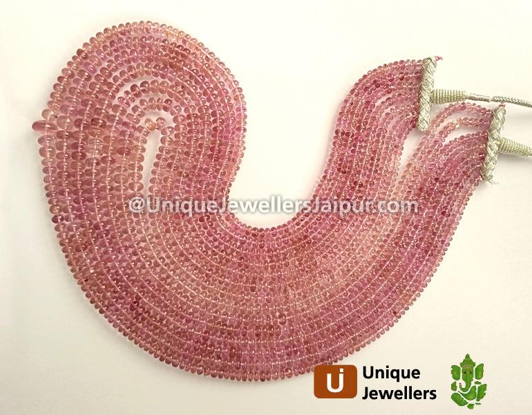 Baby Pink Tourmaline Smooth Roundelle Beads
