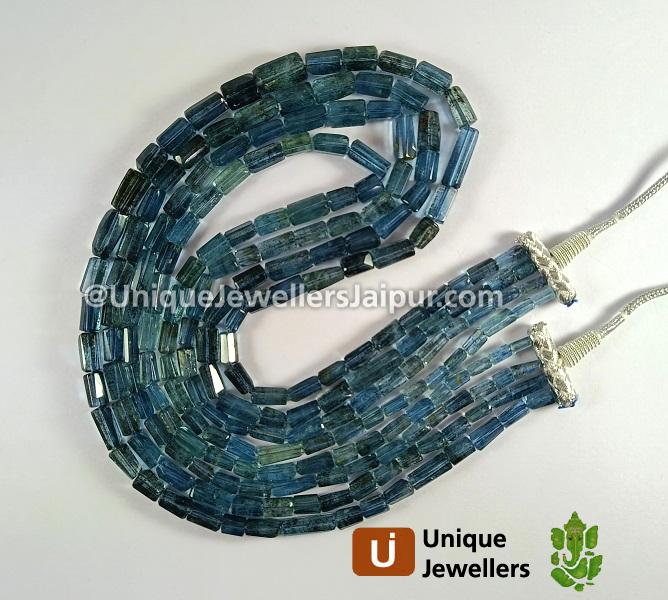 Santa Maria Aquamarine Step Cut Pipe Beads