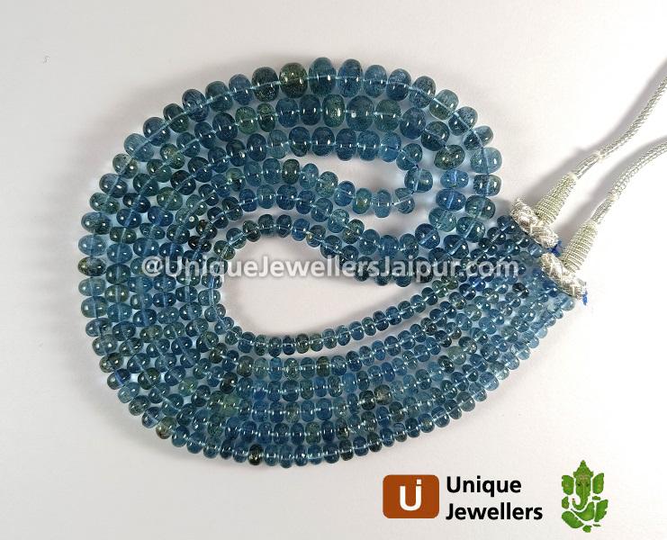 Santa Maria Aquamarine Smooth Roundelle Beads