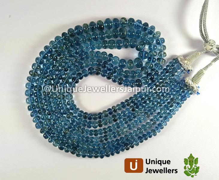 Santa Maria Aquamarine Smooth Roundelle Beads