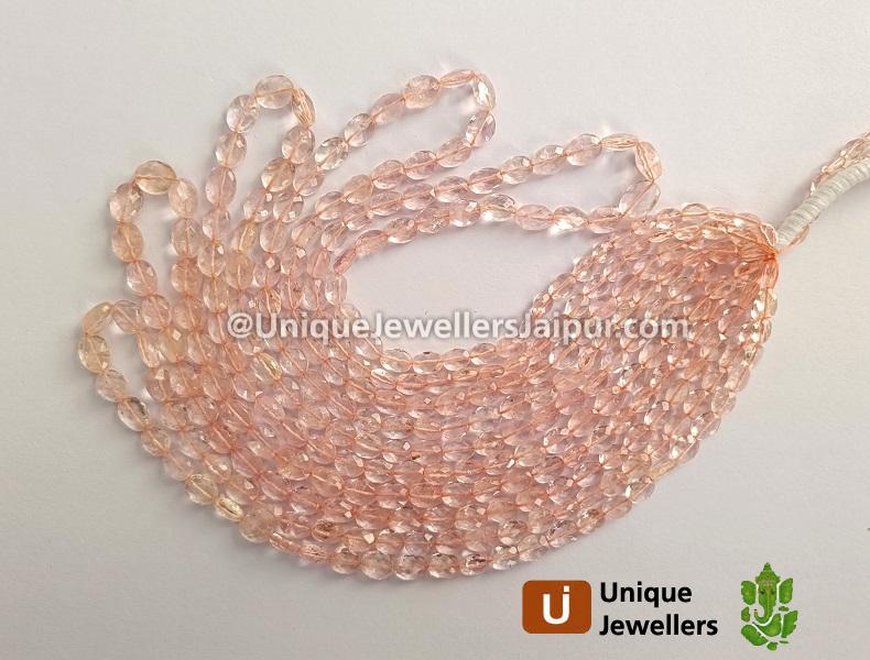 Peach Morganite Faceted Oval Beads