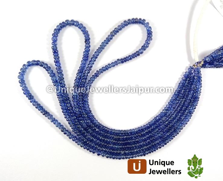 Blue Sapphire Smooth Roundelle Beads