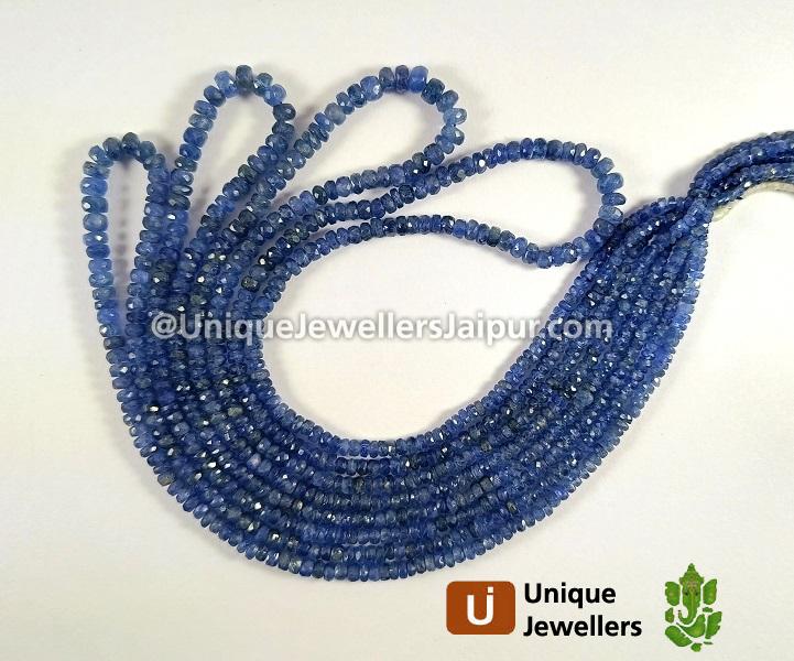 Blue Sapphire Burma Faceted Roundelle Beads