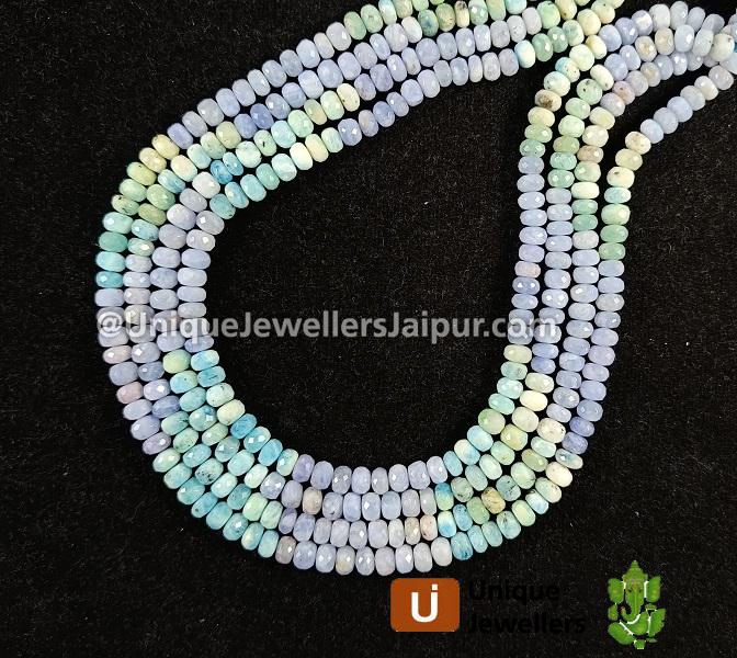 Hackmanite Shaded Faceted Roundelle Beads