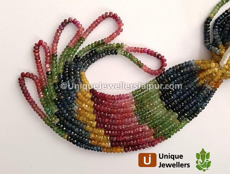 Multi Precious Stone Faceted Roundelle Beads