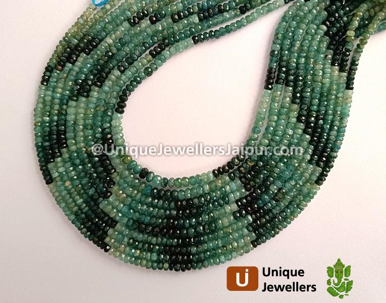 Grandidierite Shaded Faceted Roundelle Beads
