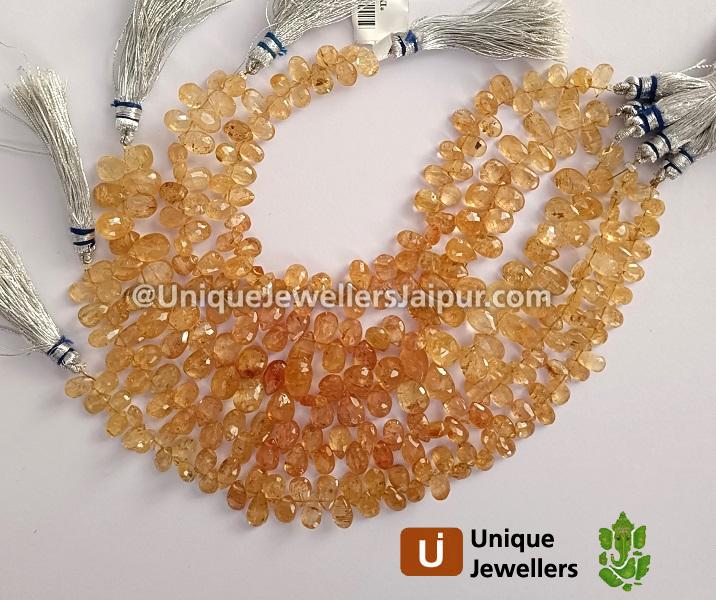 Imperial Topaz Faceted Pear Beads