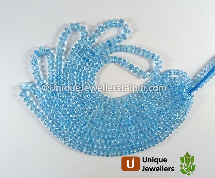 Sky Blue Topaz Faceted Roundelle Beads