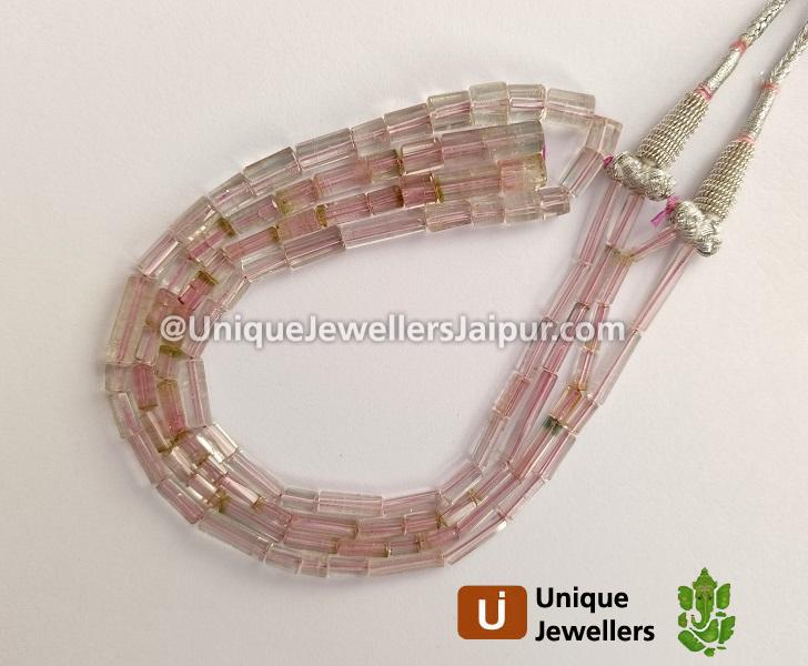 Baby Pink Tourmaline Step Cup Pipe Beads