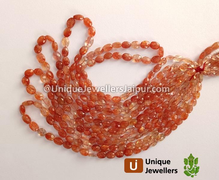 Sunstone Shaded Faceted Oval Beads