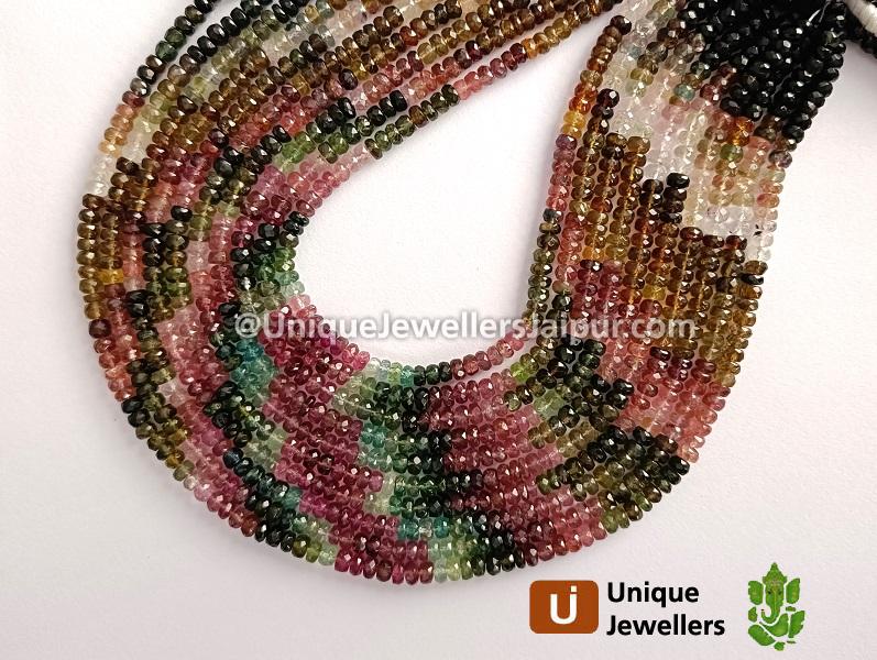 Tourmaline Faceted Roundelle Beads