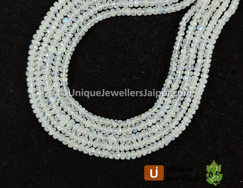White Rainbow Faceted Roundelle Beads