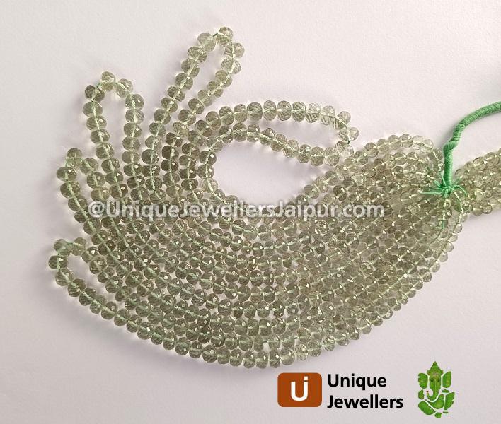 Green Amethyst Faceted Roundelle Beads