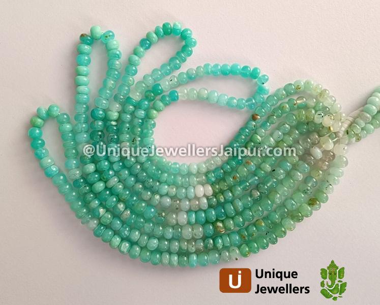 Blue Opal Peruvian Smooth Roundelle Beads