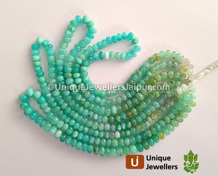 Blue Opal Peruvian Smooth Roundelle Beads