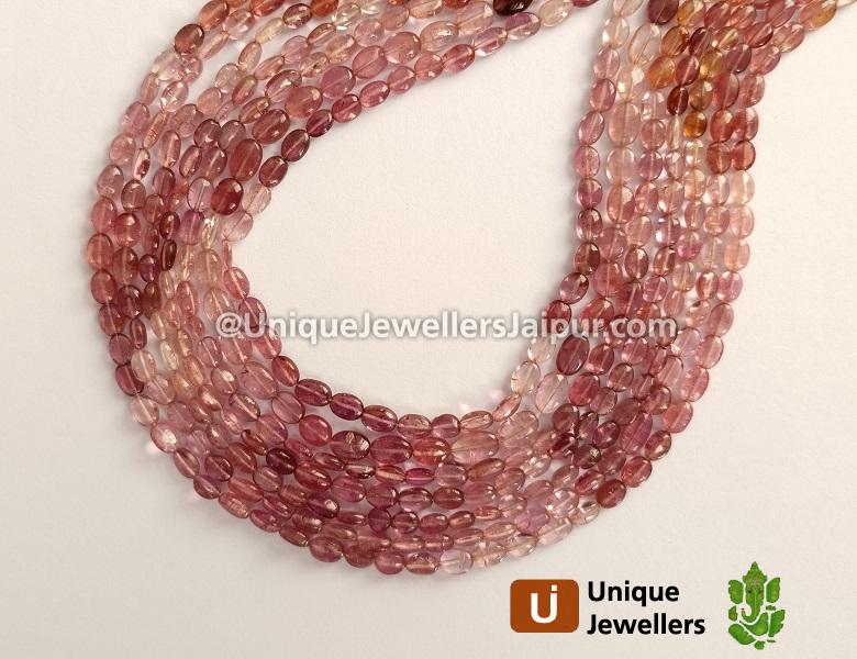 Pink Tourmaline Smooth Oval Beads