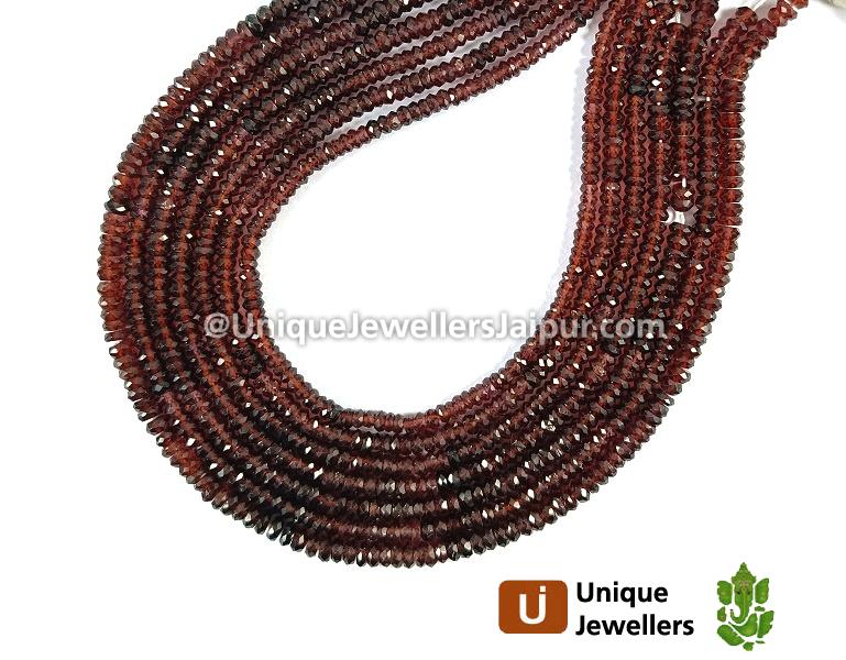 Garnet Faceted Roundelle Beads