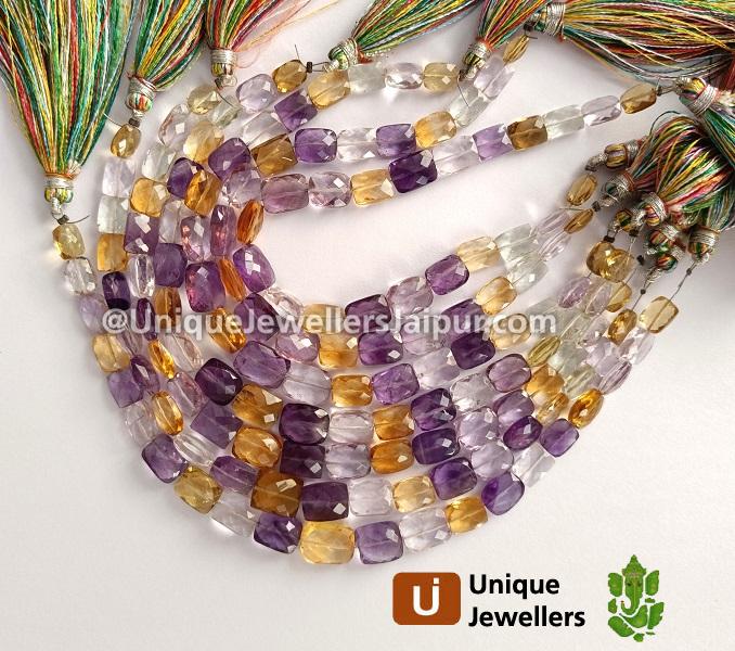 Multi Stone Faceted Chicklet Beads