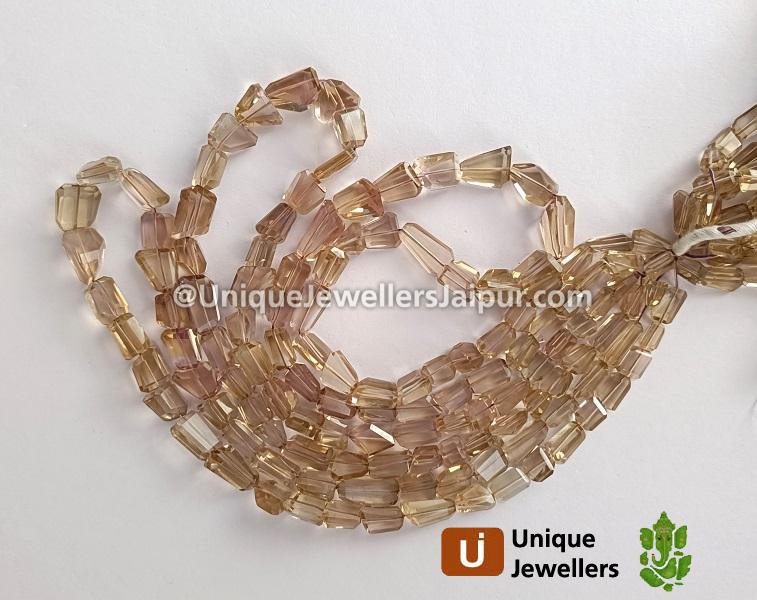 Champagne Citrine Faceted Nuggets Beads