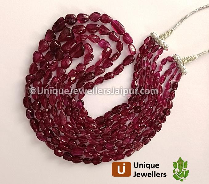 Rubellite Smooth Nuggets Beads