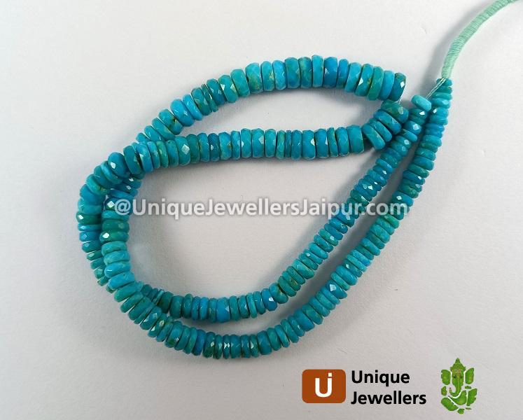 Turquoise Faceted Tyre Beads