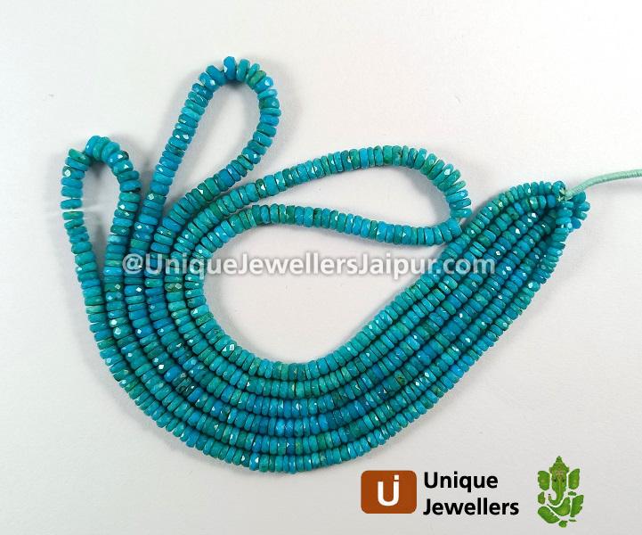 Turquoise Faceted Tyre Beads