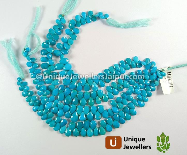 Turquoise Faceted Pear Beads