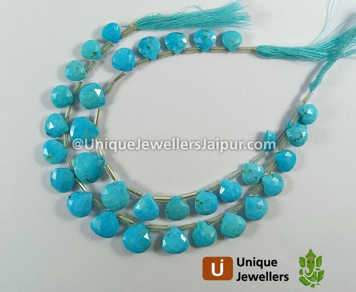 Turquoise Faceted Heart Beads