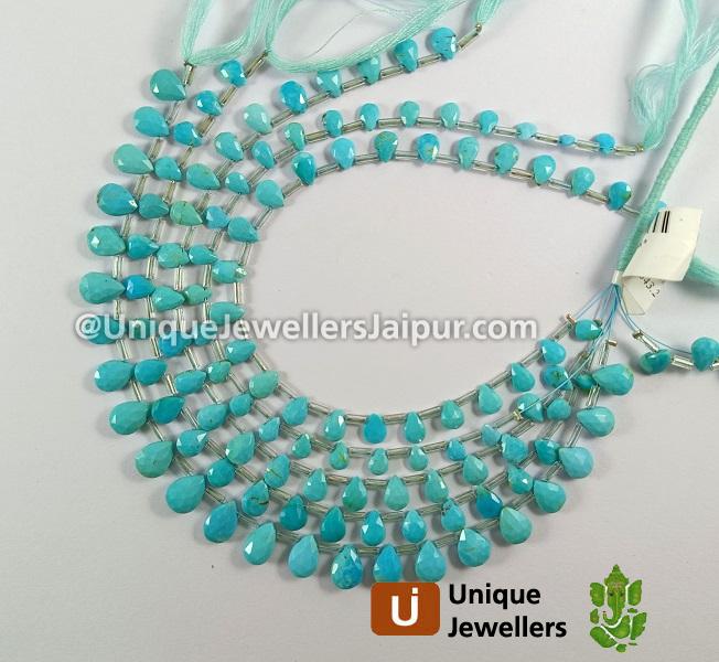 Turquoise Faceted Pear Beads