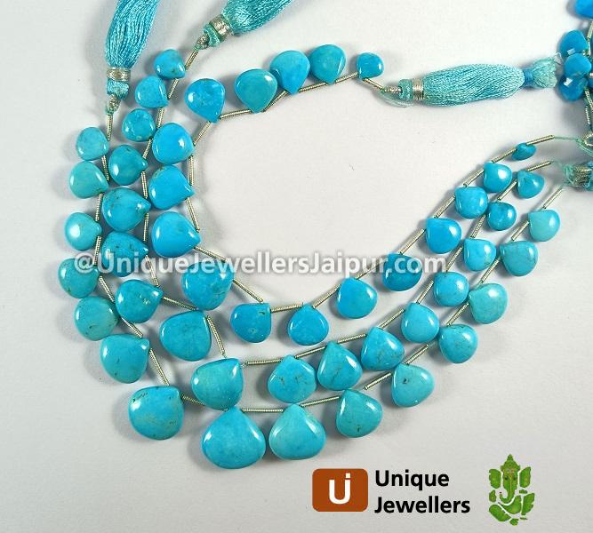 Turquoise Smooth Heart Beads