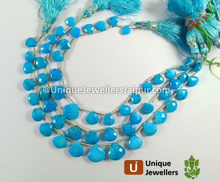Turquoise Faceted Heart Beads