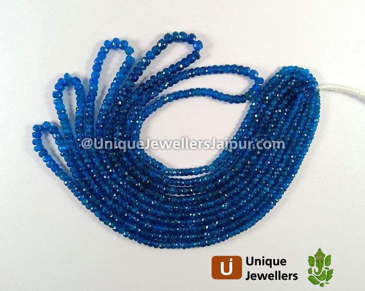 Neon Apatite Faceted Roundelle Beads