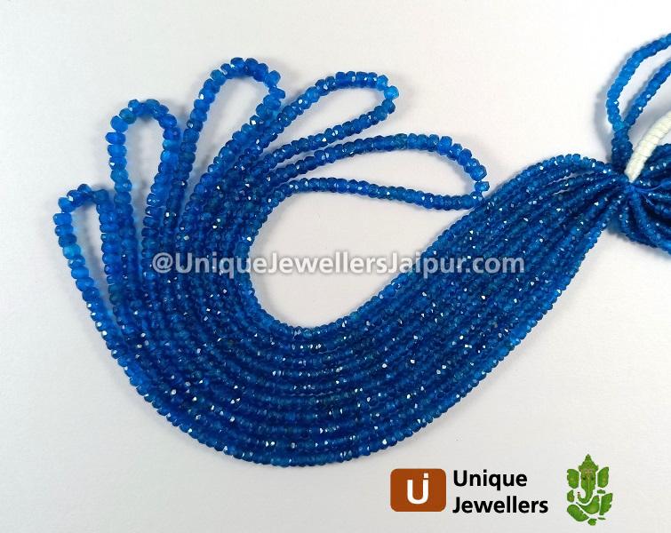 Neon Apatite Faceted Roundelle Beads