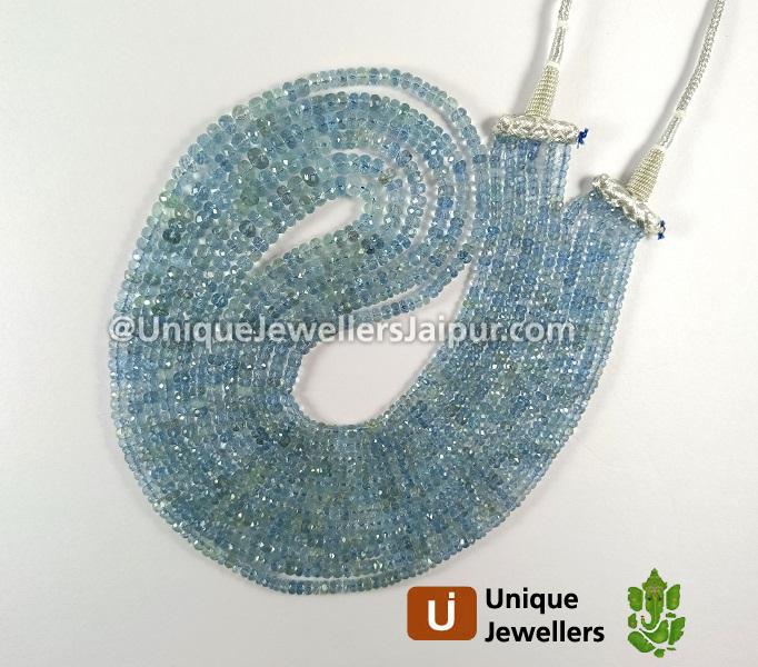 Aquamarine Faceted Roundelle Beads