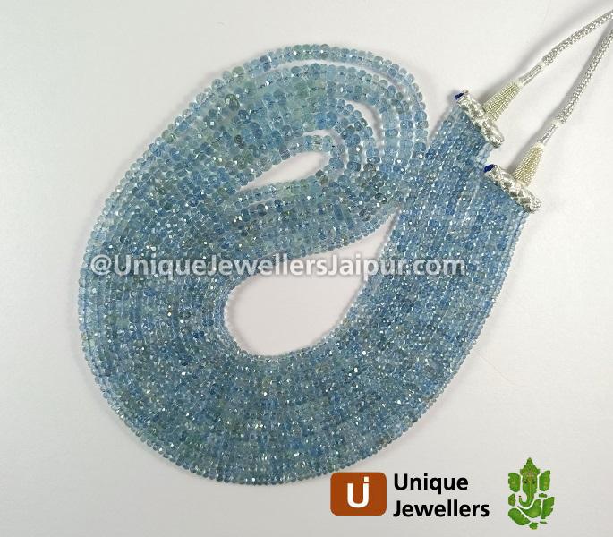 Aquamarine Faceted Roundelle Beads