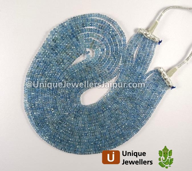 Aquamarine Faceted Roundelle Beads