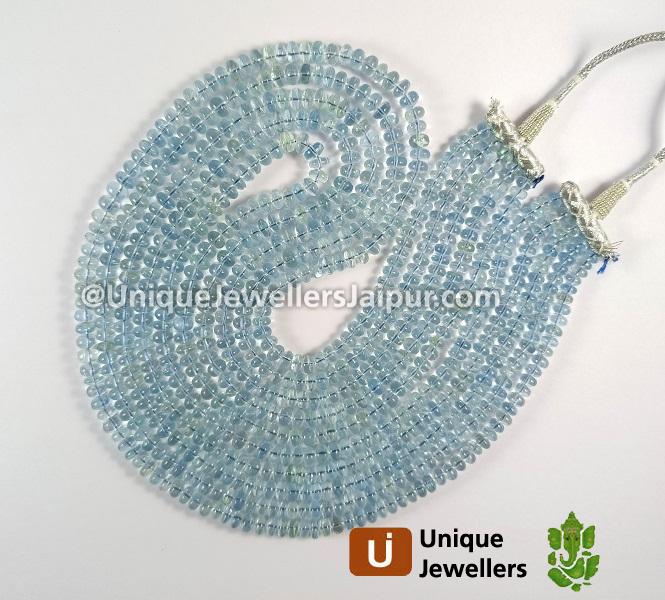 Aquamarine Smooth Roundelle Beads