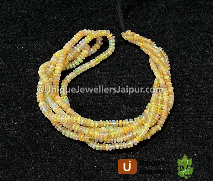 Orange Ethiopian Opal Smooth Roundelle Beads