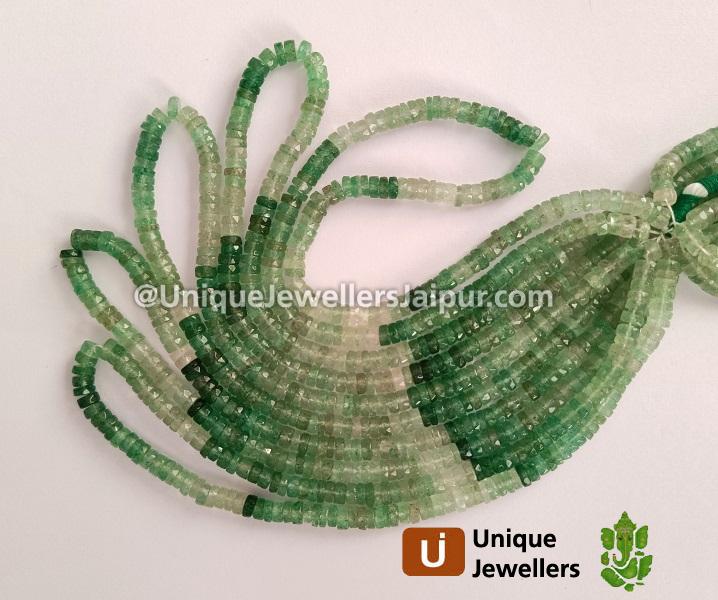 Green Strawberry Quartz Faceted Tyre Beads