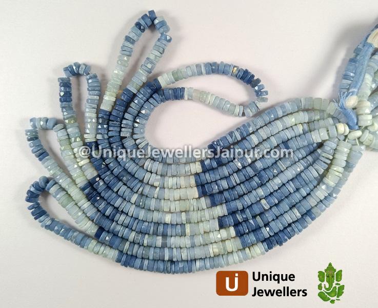 Blue Opal Faceted Tyre Beads