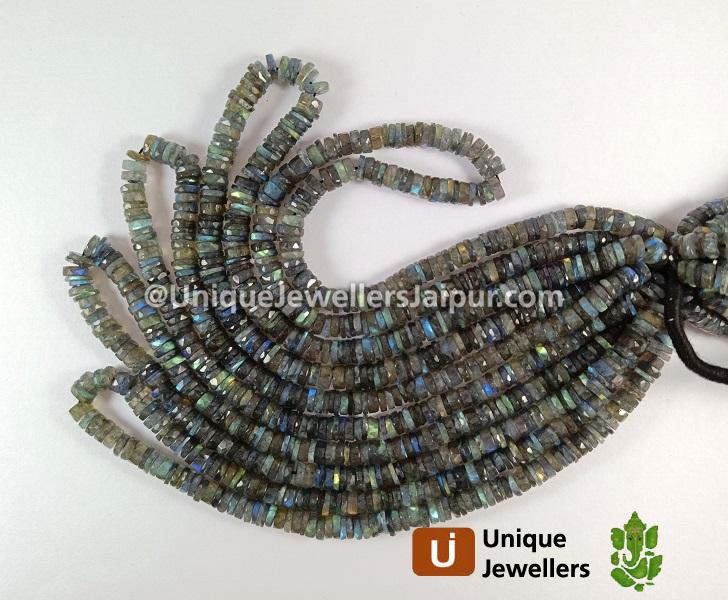 Labradorite Faceted Tyre Beads