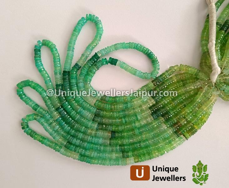 Chryso Chalcedony Smooth Tyre Beads