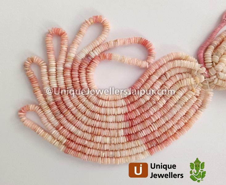 Pink Opal Smooth Tyre Beads