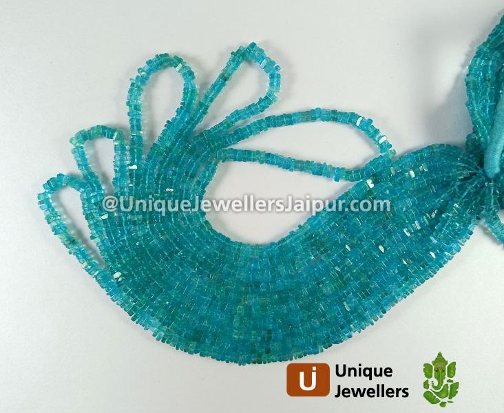 Sky Blue Apatite Smooth Heishi Square Beads