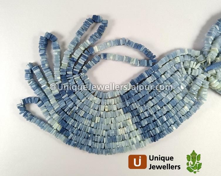 Blue Opal Smooth Heishi Square Beads