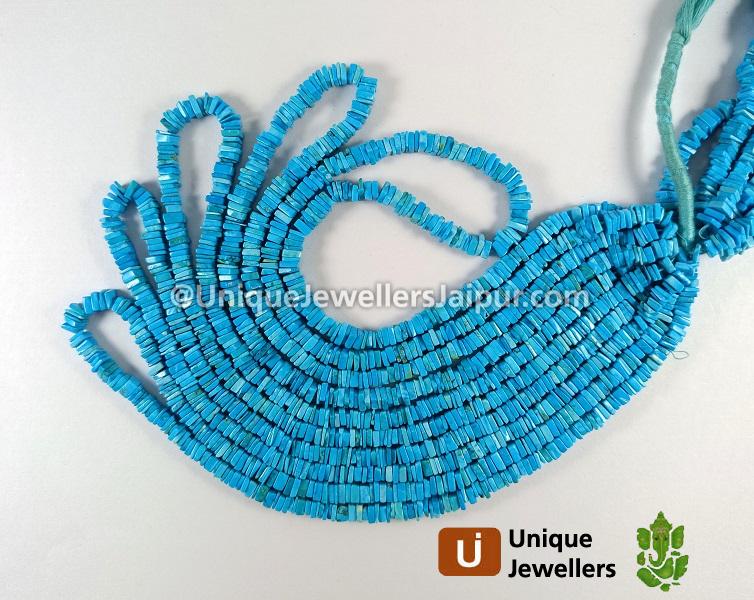 Turquoise Howlite Smooth Heishi Square Beads