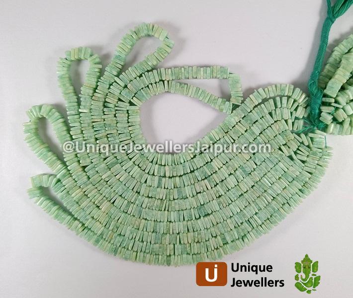 Amazonite Smooth Heishi Square Beads